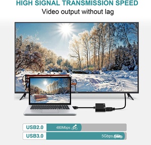 USB3.0 <strong>to</strong> <strong>VGA</strong> HD MI Adapter Converter Support HD MI <strong>VGA</strong> Sync <strong>Output</strong> 1080p Compatible with Windows 7/8/8.1/10 Monitor Display - Product Image 4