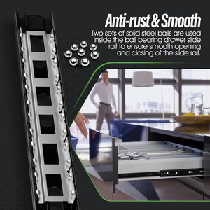 Hochwertige verdeckte Schrank beschläge Stahlkugel lager Soft Close Schubladen führung Teleskops chu blade für die Küche - Product Image 4