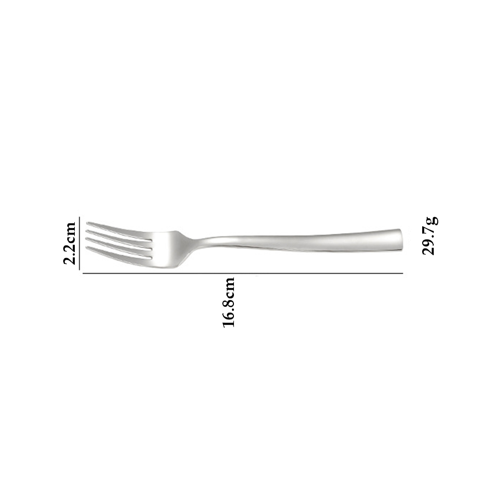 Tenedor de postre de plata