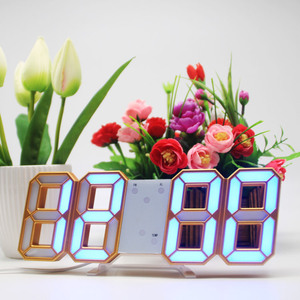 3d светодиодные цифровые настольные часы настенный будильник с температурным календарем влажности - Product Image 4