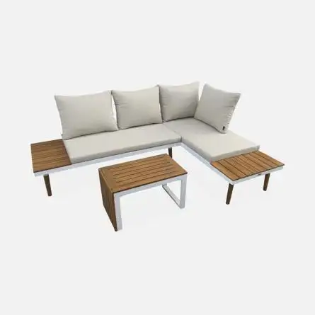 Juego de sofás seccionales de aluminio de alta calidad, conjunto de muebles de exterior modernos de aluminio de lujo, muebles de esquina para jardín y Patio al aire libre