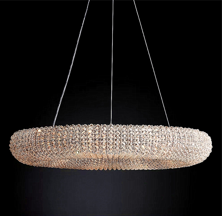 Restoration Crystal Halo Smoke Crystal Chandelier Lights
