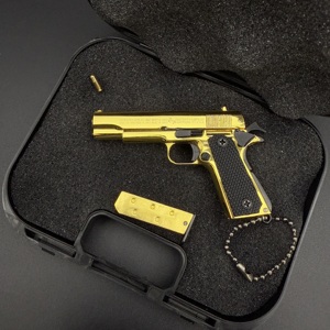 1:3 Mini <strong>1911</strong> Alloy Gun Toy Model Keychain Gift, Handmade Non-Firing Simulation Collectible with Movable <strong>Parts</strong> - Product Image 2