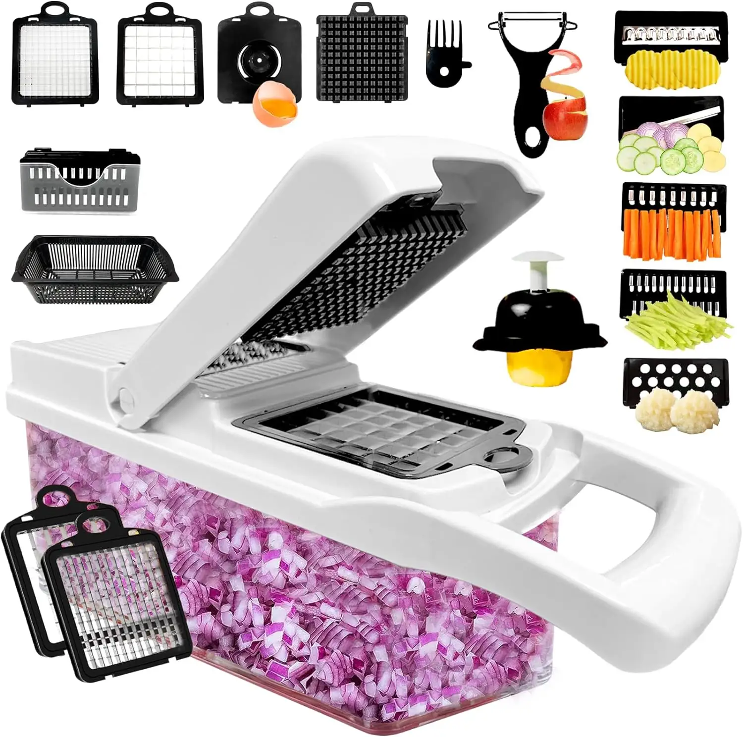 Latest Design Multifunction Spinner Salad Mini Fruit Food Vegetable Grater Slicer Cutter Dicer Veggie Chopper