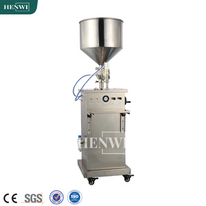 Henwi Semi Automatic 1 Nozzle Vertical <strong>Filling</strong> <strong>Machine</strong> Pneumatic Liquid Dishwash Gel Body Lotion Facial Cream Bottling Filler