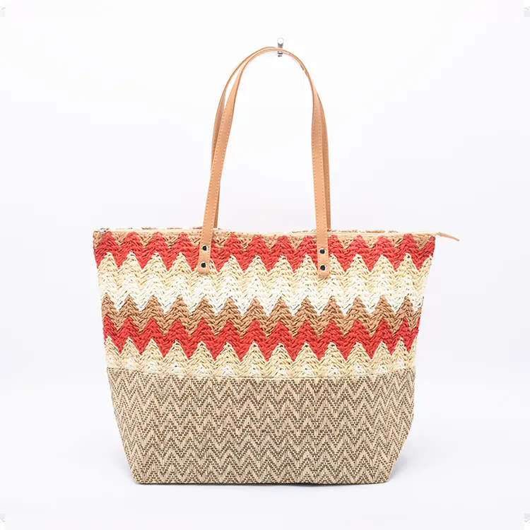 Factory handmade crochet beach bag women's handbag promotion paper fabric bags for shopping luxury paper tote bags