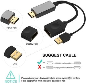4K60Hz Active <strong>HDMI</strong> 2.0 Male to <strong>DisplayPort</strong> 1.2 Female Converter <strong>HDMI</strong> <strong>Output</strong> to DP <strong>Input</strong> Adapter for PS4/5 Mac <strong>Mini</strong>