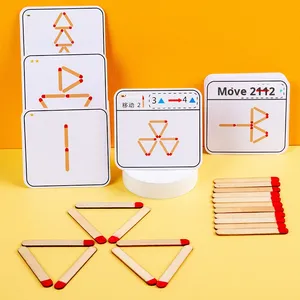 لعبة أعواد الثقاب الخشبية للأطفال، وسائل تعليمية للرياضيات والتفكير المنطقي في المدارس الابتدائية ورياض الأطفال - Product Image 2