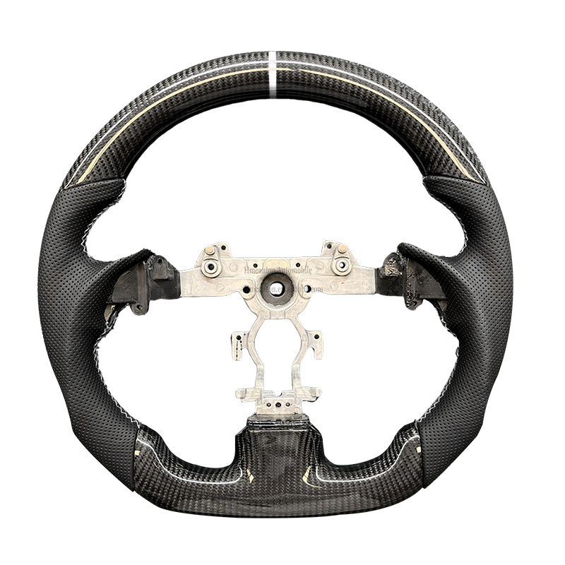 Fibra de carbono + cuero perforado + costura de raya blanca + sin ajuste