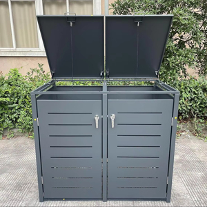 商用室外垃圾容器金属垃圾桶带卷盖垃圾桶带盖子垃圾隔离箱 - Product Image 2