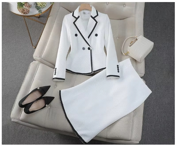 White (suit+long skirt)