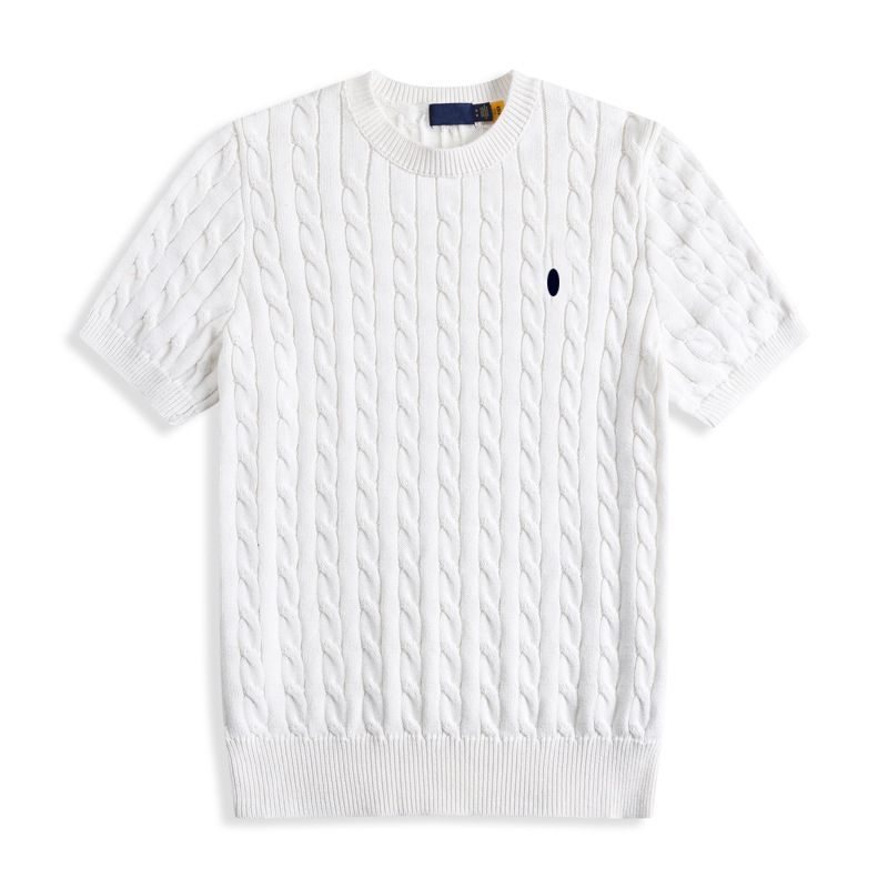 Solid White With Dark Blue Pony Embroidery