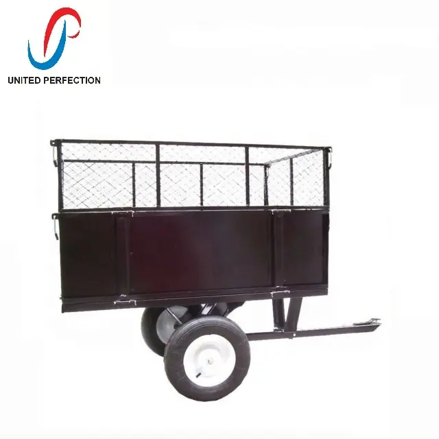 low MOQ China manufacture heavy duty ATV Garden Farm MESH Trailer Towed Behind trailer Small Dump Trailer For sale