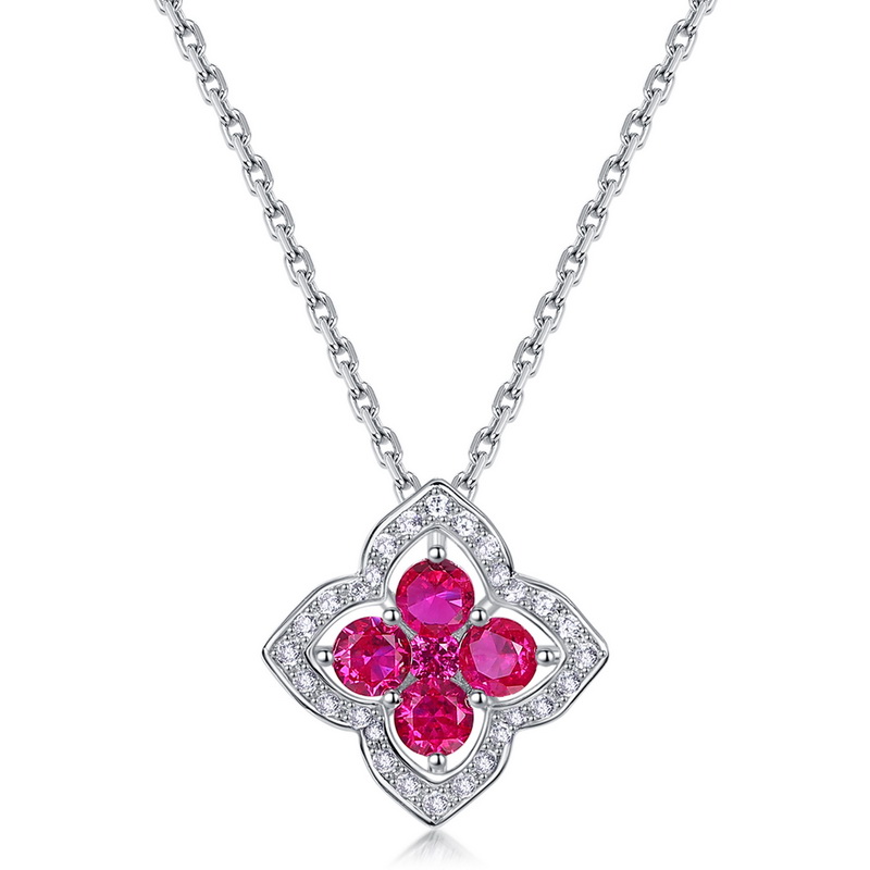 lab grown ruby With necklace