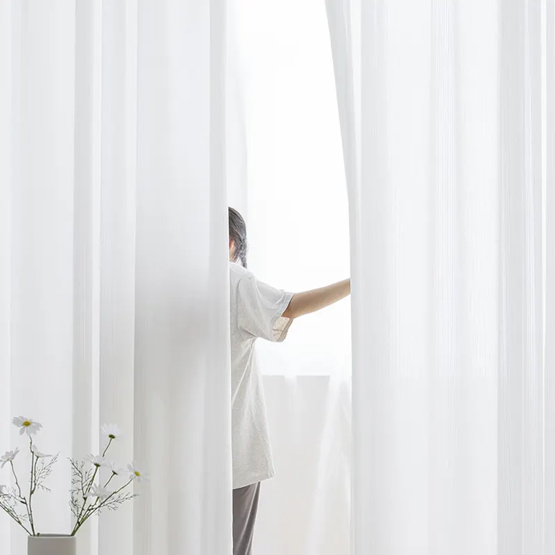 Suministro de fábrica, nuevo diseño moderno, cortinas de tela de sombra suave, tela de cortina transparente para sala de estar y dormitorio