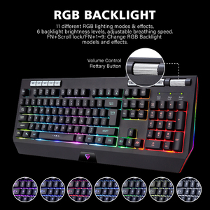 畅销多媒体键盘有线RGB背光游戏键盘人体工程学游戏键盘 - Product Image 3