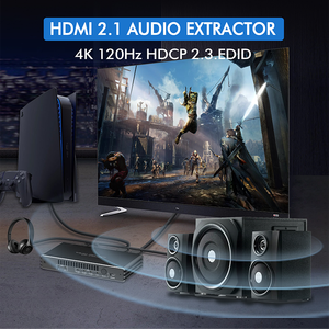 HDMI2.1オーディオエクストラクター4K @ 120Hz HDR1x1ステレオ出力SPDIF光オーディオ出力 - Product Image 6