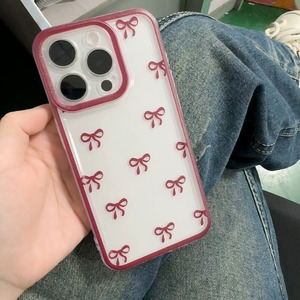 新しいスタイルの小さな新鮮なフルスクリーン弓透明リフレッシュケースiPhone 16 15 11 12 13 14 Pro Max Plusかわいい保護 - Product Image 4