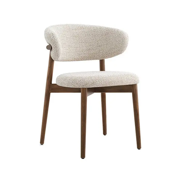 Sedie in tessuto di design minimalista moderno nordico schienale del soggiorno sala da pranzo per la casa sedie da pranzo in legno massello