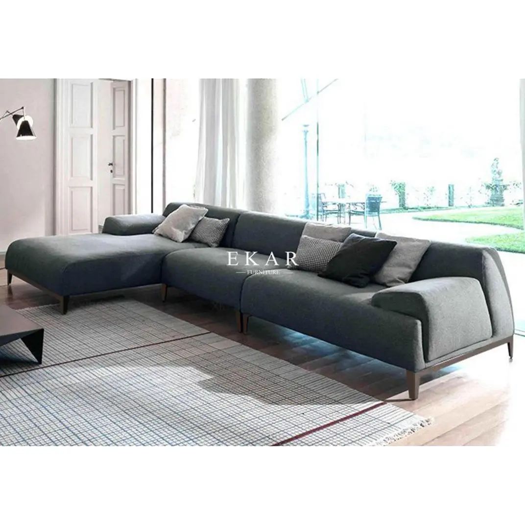 أريكة قماشية فاخرة بتصميم جديد أحدث طراز حديث بسعر مخفض و نسيج أريكة سوداء مقسمة أريكة للبيع بالجملة