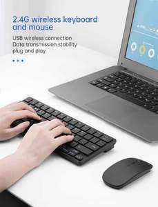 Miniteclado y ratón ergonómico LED retroiluminado, sin ruido, 2,4g, OEM, diseño personalizado, idioma español, inalámbrico, en stock - Product Image 5