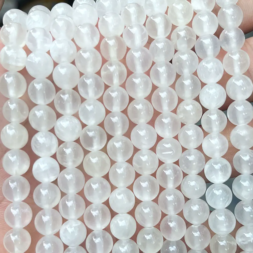 Natürliche afghanische weiße Jade perlen Großhandel hochwertige weiße Jade stränge verwenden Kristall armband