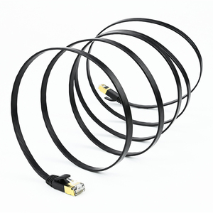 XXD SFTP CAT6A CAT7 <strong>flat</strong> patch cable PVC lszh black gold plated RJ45 8P8C bare copper LAN cable cat5e cat6 <strong>Ethernet</strong> patch cords - Product Image 3