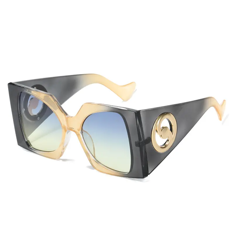 5613 New Fashion occhiali da sole oversize per donna occhiali da sole Vintage a gamba larga rotondi sfumati da uomo Chic Hip Hop Shades Uv400