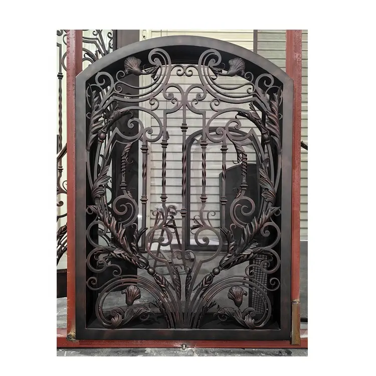 Fancy design elegant metal wrought iron window grill for house decoration