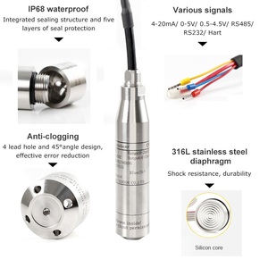 0-10v 4-20ma Modbus井废水液罐潜水静液压传感器液位变送器 - Product Image 2
