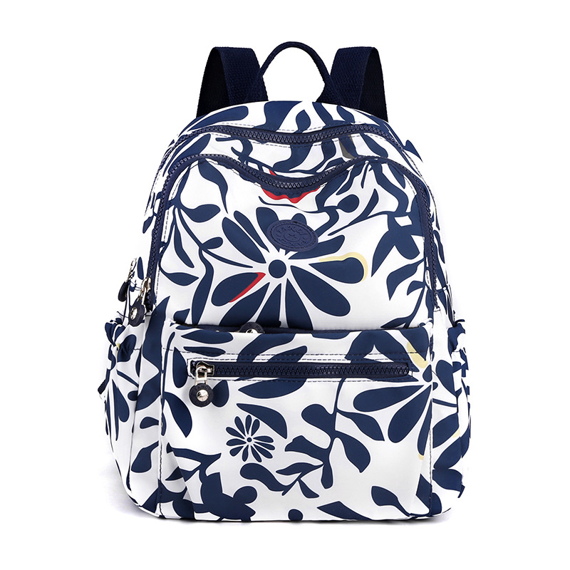 Blue flowers on white-one size