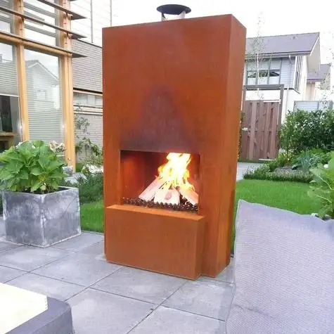 Freestanding Outdoor Metal Fireplace