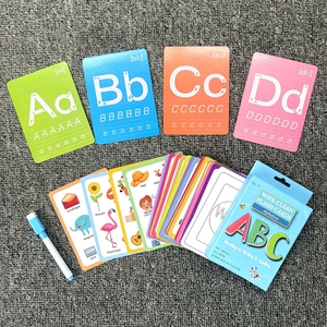 新しいワイプクリーンフラッシュカード子供のためのアルファベットカード読書書き込みスペルカード番号学習書き込み消去可能 - Product Image 6