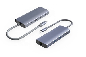 9 in 1 USB C Hub 3.5mm porta Gigabit Lan SD Card Reader due USB 3.0 100W alimentatore HDMI 4K adattatore per computer portatili - Product Image 5