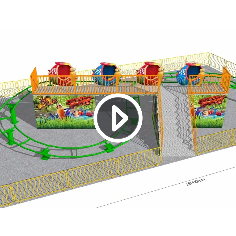 Kostenlose 3D-Design Kinder Vergnügung spark Schnecken zug Vergnügung spark Ausrüstung Mini Achterbahn Günstigste Spinning Achterbahn Fahrt