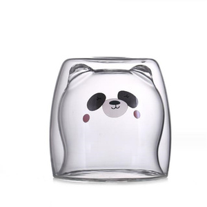 Wholesale Christmas Gift <strong>Lovely</strong> Panda Beverage Glass <strong>Cup</strong> 375ml Double Wall Glass Coffee <strong>Cup</strong> for Juice Milk - Product Image 5