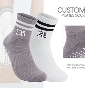 Tùy Chỉnh Cotton Crew Yoga Vớ Chống-Trượt Phòng Tập Thể Dục Đệm Đầy Màu Sắc In Logo Cuff Dưới Grip Dệt Kim Tập Thể Dục Pilates Vớ - Product Image 1
