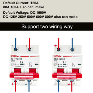 Entrega rápida BEIYI alto cobre MCB interruptor DC 1000V 10ka DC disyuntor 125a 2 polos con CE - Product Image 4