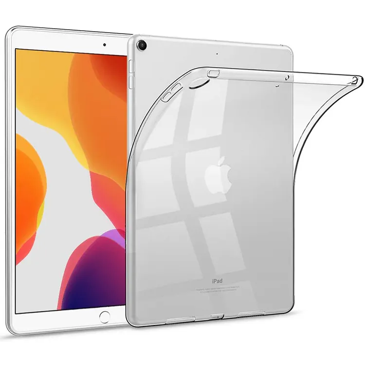 애플 Ipad 8 세대 2020 10.2 인치 Fundas 용 울트라 얇은 유연한 소프트 클리어 케이스 뒷면 커버