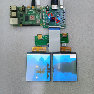 <strong>Raspberry</strong> <strong>PI</strong> Dual Screen 3.8 &quot;2160*1080 High Resolution Expansion Copy Mode HD-MI Driver Board VR Robot Eyes MS1861 China - Product Image 1