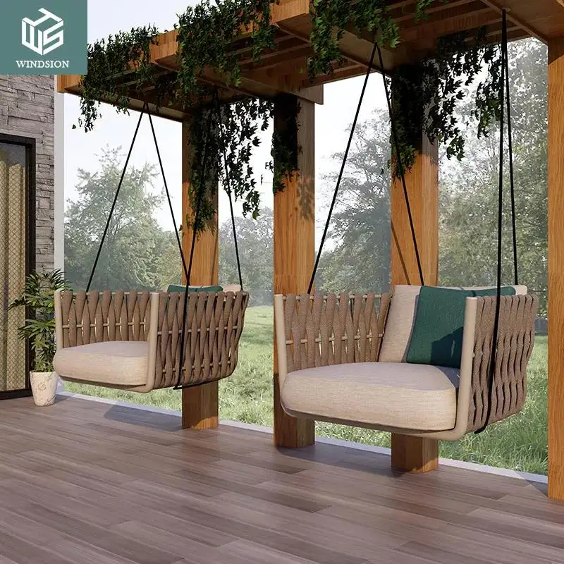 2022 Hot Sale Rattan Hanging Garden Swing Outdoor Wicker Hanging Chair Outdoor Furniture Patio Swings