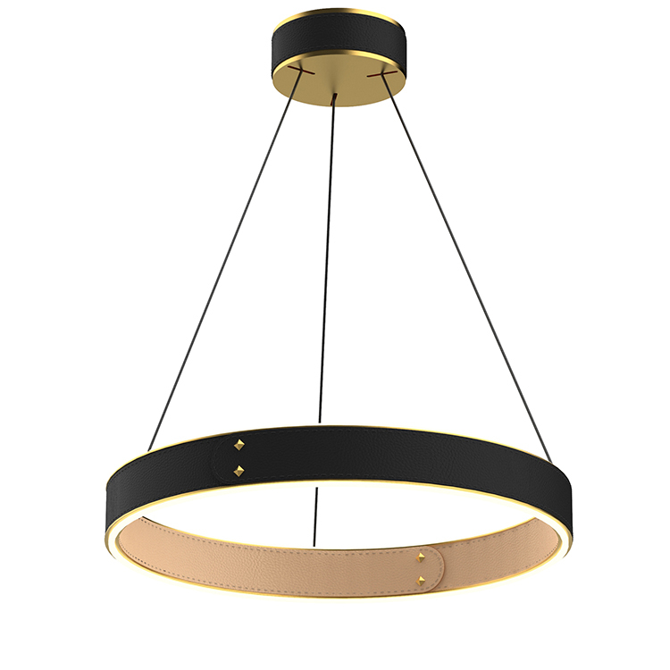 Chinese Style Design Aluminium Spiral Staircase rustic square leather chandelier pendant light for Vintage