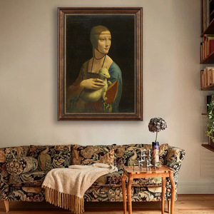 Châu Âu cổ điển Phục Hưng người phụ nữ trang trí công phu Chân Dung <span class=keywords><strong>Davinci</strong></span> Tranh sơn dầu thủ công - Product Image 5