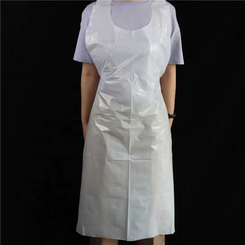 Delantal desechable de polietileno LDPE, impermeable, para Hospital