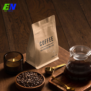 Thân thiện với môi trường giấy kraft tự nhiên Túi Cà Phê Hộp đáy túi với Ziplock và van - Product Image 5