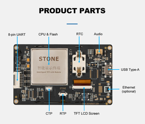 STONE Pantalla LCD inteligente de 4,3 pulgadas Pantalla de comunicación serie UART que funciona con Arduino/STM/ESP