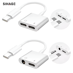 USB C 2合1耳机插孔适配器3.5毫米辅助音频分离器电缆数字模拟C型音频转换器适配器OTP DC - Product Image 1