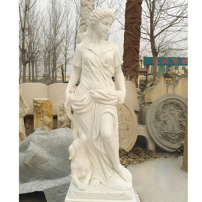 Güzel en iyi fiyat dış dekorasyon çıplak kadın heykel taş tanrıça heykeli