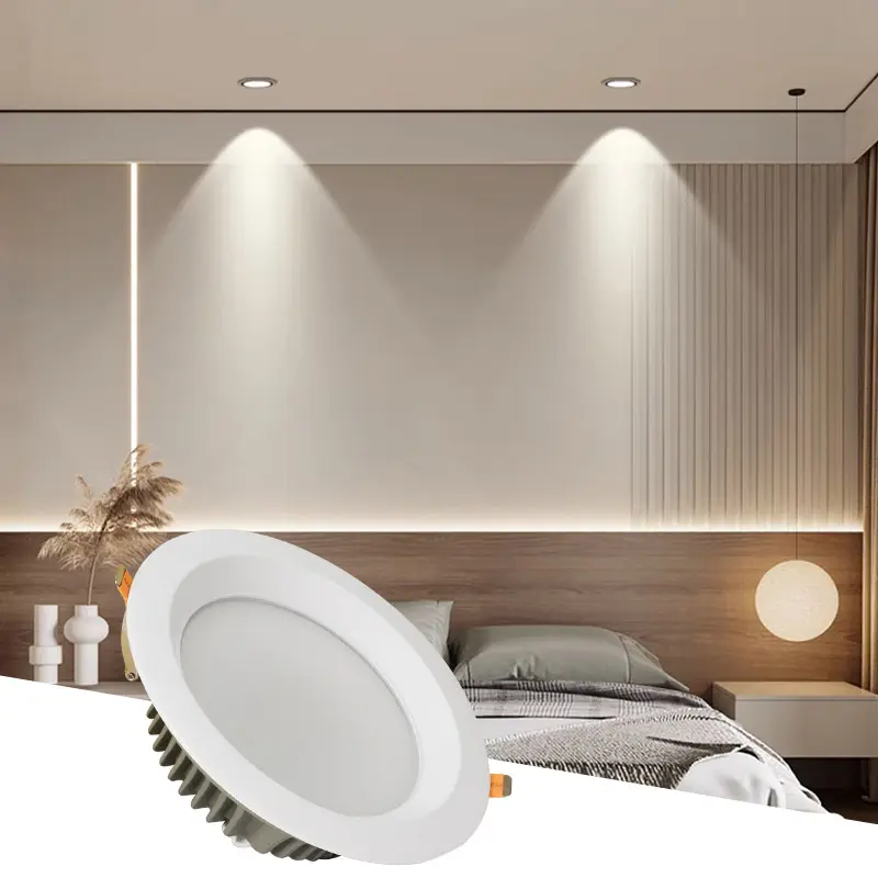 High Quality pot lights 4 inch led Tri Color Energy Saving round panel light led downlight dimmable led recessed down light