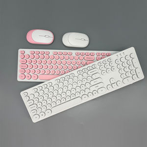 KMSW-103R Retro Style Round Slim <strong>Wireless</strong> <strong>Keyboard</strong> &amp; Mouse Combo Compatible with Windows <strong>Android</strong> Mac <strong>OS</strong> IOS BT PC Laptop - Product Image 6